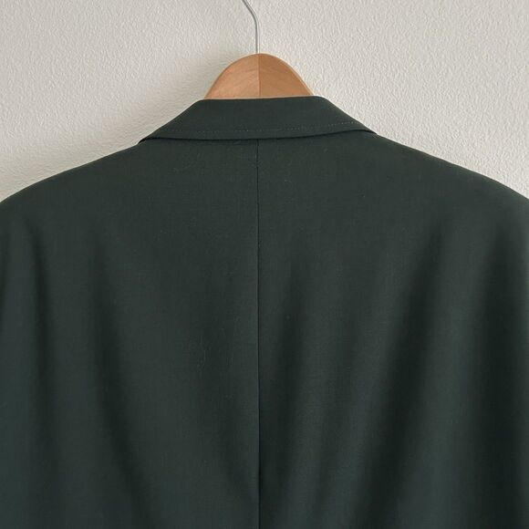 Vintage Lands End Mens Blazer 44L Green Wool Jacket Made in USA Preppy Dad FLAW - Picture 6 of 16